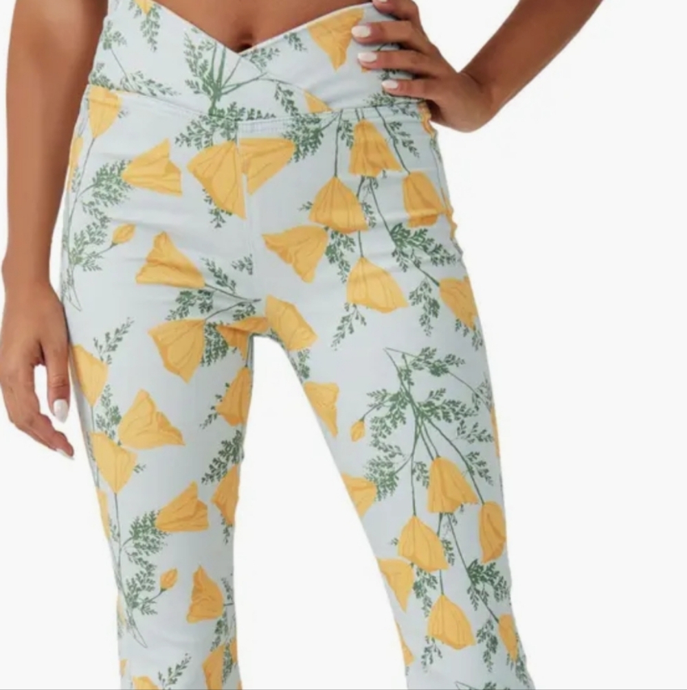 We The Free Yellow Floral Boot Cut Pants